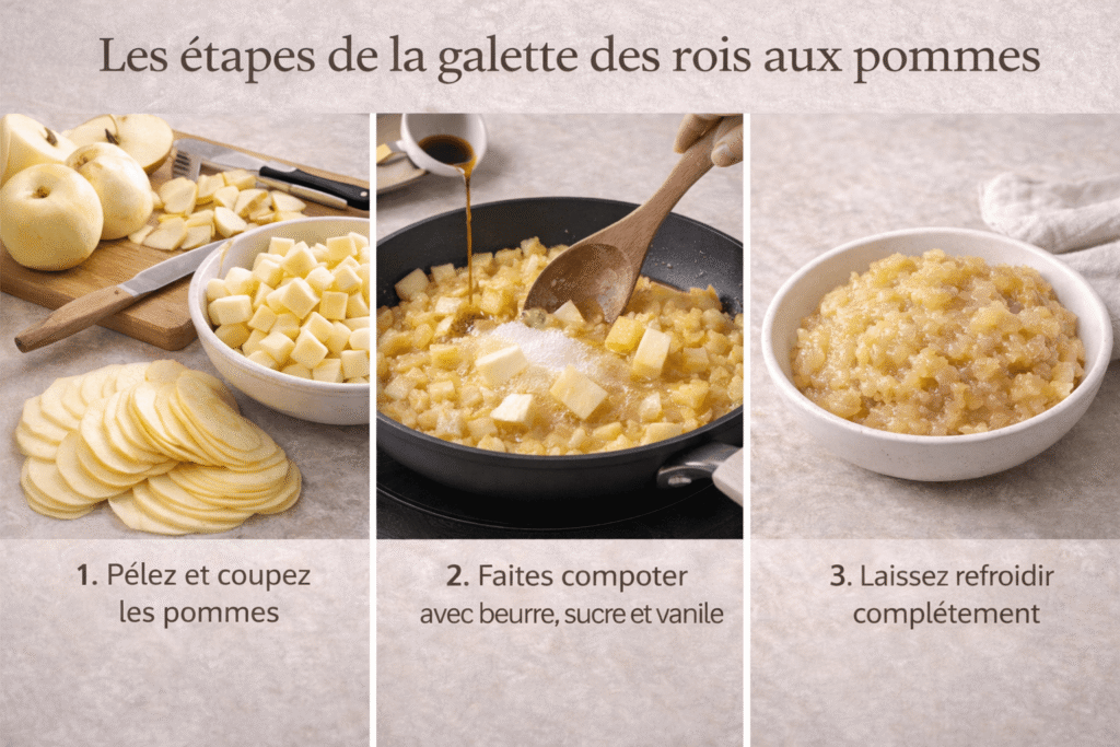 réalisation de la compote de pommes pour la galette