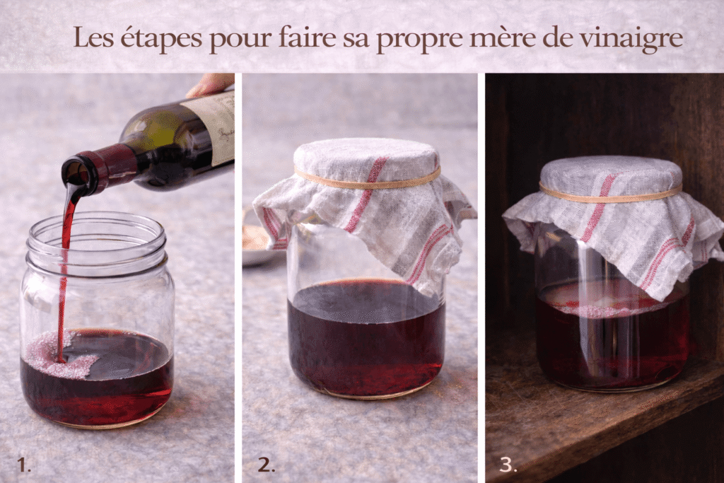 préparation d'une mère de vinaigre à base de vin
