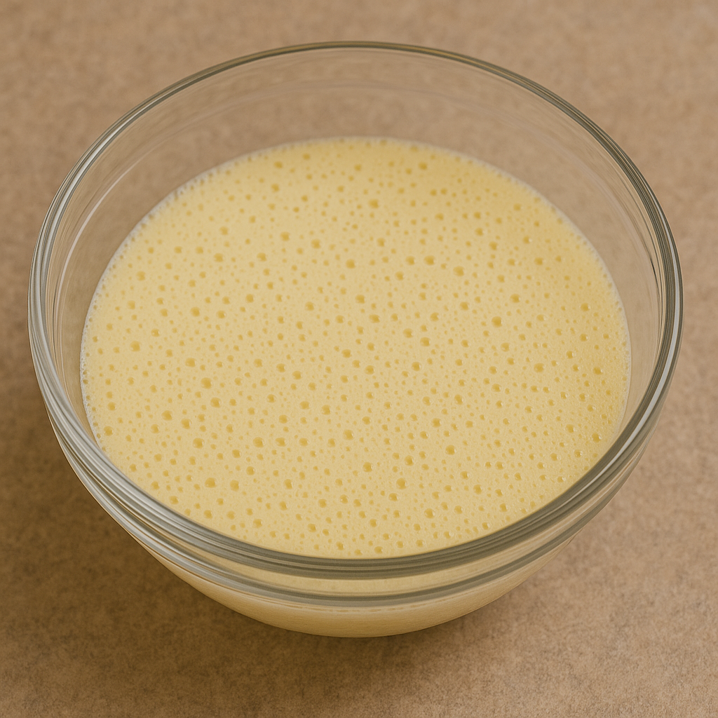 pâte à crêpes aux milles trous légèrement mousseuse