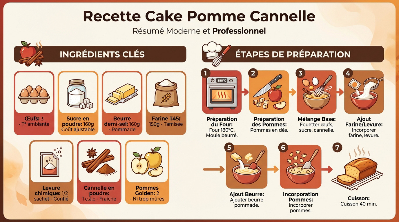 Cake pomme cannelle moelleux et doré selon la recette de Sophie Dudemaine