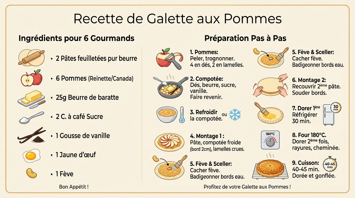 Recette de la Galette des rois aux pommes