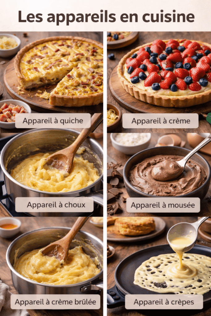 les différents appareils en cuisine