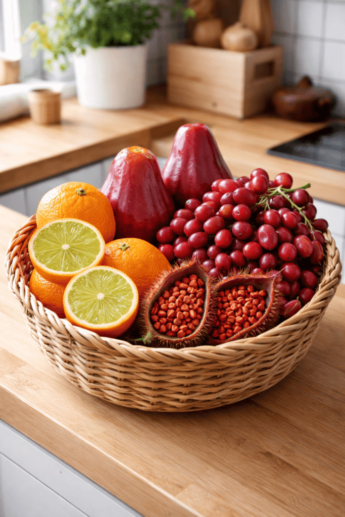 fruit en r : des fruits exotiques comme le rangpur, le rose apple, le riberry et le roucou