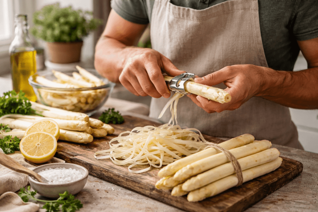 Comment éplucher les asperges blanches ?