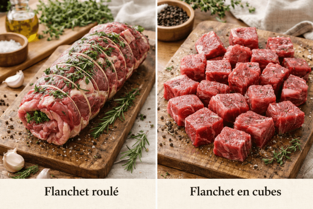 flanchet roulé ou en cube