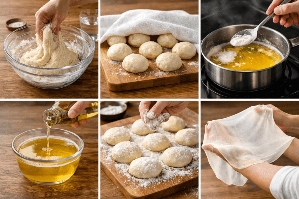 étapes pour réaliser des feuilles maison (malsouka)