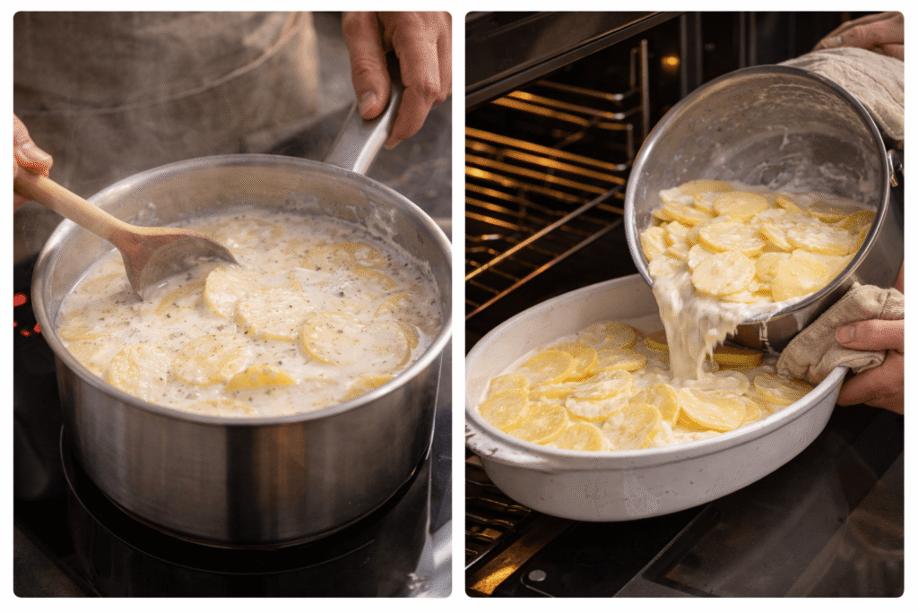 Double cuisson du gratin dauphinois pour éviter un gratin trop sec