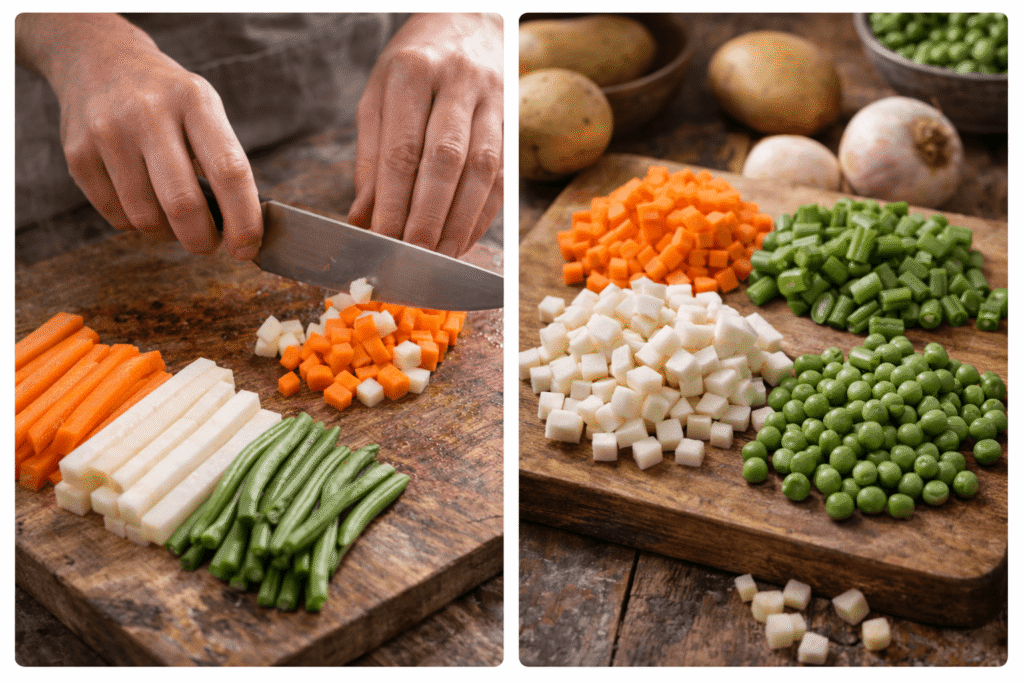 Tailler les légumes en dés