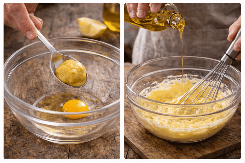 préparation d'une mayonnaise maison