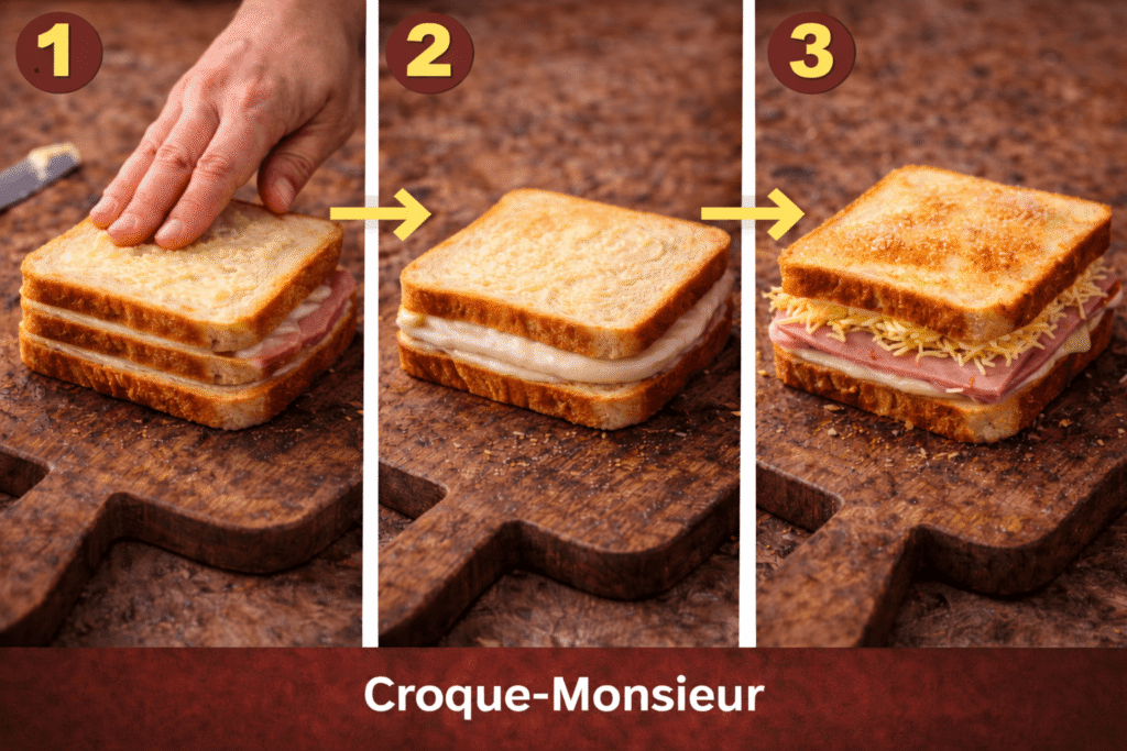 Recette croque monsieur : montage des croque-monsieur