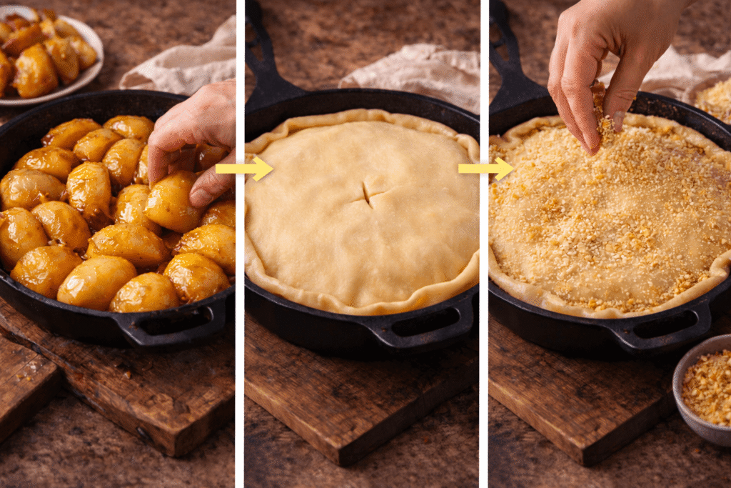Montage pour la recette tarte tatin