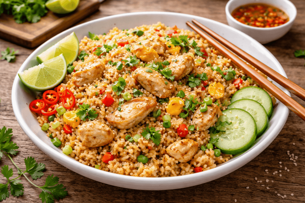 riz frit poulet khao