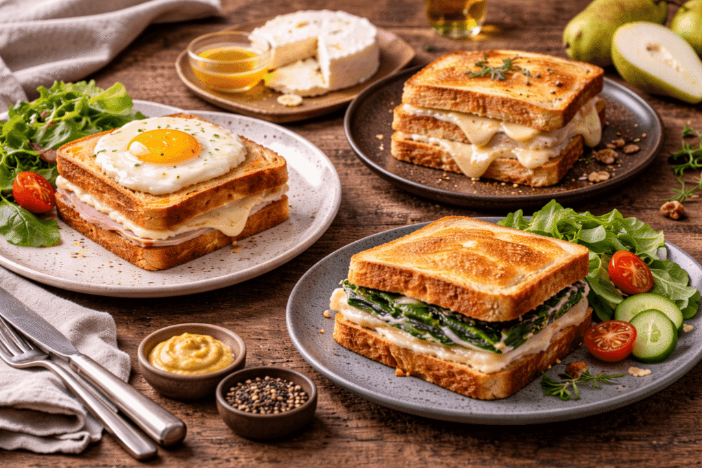 Croque-Madame, croque surprise et variante végétarienne